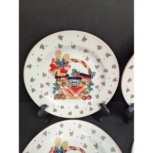 B&D Tabletops Unlimited Gift Basket Picnic Basket 7 1/2" Salad Plate Set of 4